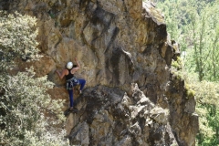 Los Llanos Crag, easy sports climbing.