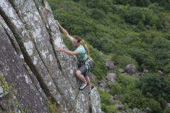 Simon Lake Soloing Bramble Buttress, a remote VDiff at Tremadog that is often overlooked as a beginner climb.