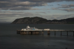 The View of Llandudno Pier, North Wales from the Great Ormes with the Little Ormes and the Diamond in the Background.
