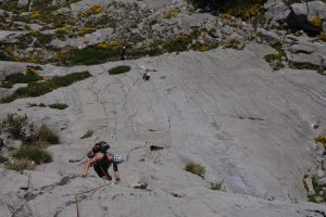 Ian Whorral seconding up a classic mixed sport/trad route on Cerro Agero.