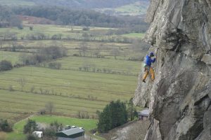 The ironically named Weaver, E2 5b o the Vector Buttress of Tremadog. An amazing route that carves a direct line u the face cutting through several routes on its way.